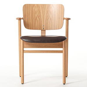 Domus chair オーク 革張り ルクソール グレー 0343
