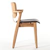Domus chair オーク 革張り ルクソール グレー 0341