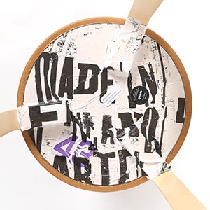 Stool 60 3本脚 革張り ルクソール ベージュ 0043