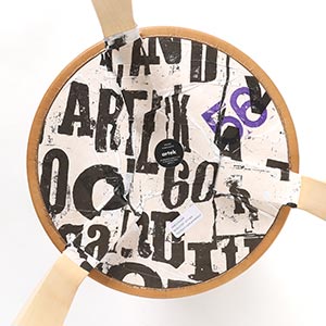 Stool 60 3本脚 革張り ルクソール ベージュ 0056