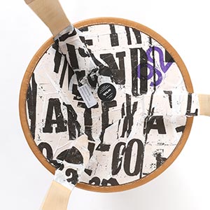 Stool 60 3本脚 革張り ルクソール ベージュ 0092