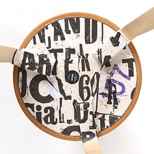 Stool 60 3本脚 革張り ルクソール ベージュ 0107