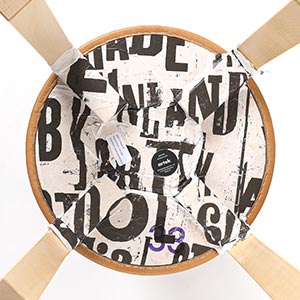 Stool E60 4本脚 革張り ルクソール ベージュ 0033