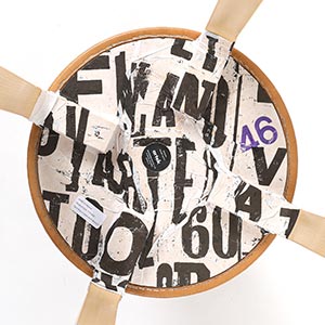 Stool E60 4本脚 革張り ルクソール ベージュ 0046