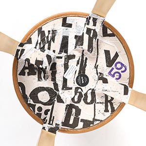 Stool E60 4本脚 革張り ルクソール ベージュ 0059