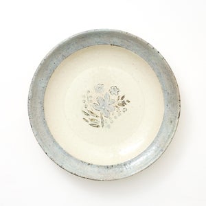 伊賀石本 花絵皿 七寸半 野の束 0511