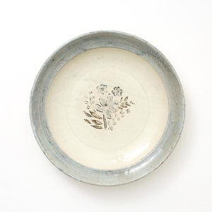 伊賀石本 花絵皿 七寸半 野の束 0512