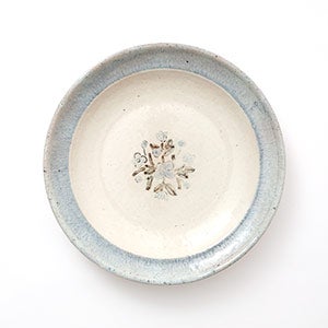 伊賀石本 花絵皿 七寸半 菜の束 0394