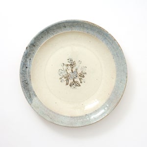 伊賀石本 花絵皿 七寸半 菜の束 0403