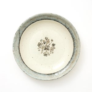 伊賀石本 花絵皿 七寸半 菜の束 0445