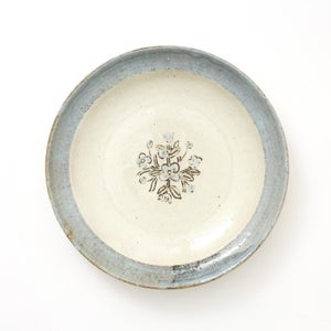 伊賀石本 花絵皿 七寸半 菜の束 0447