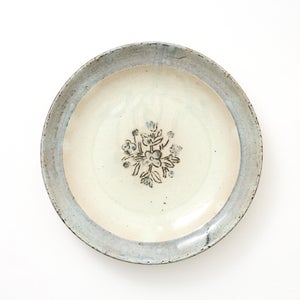 伊賀石本 花絵皿 七寸半 菜の束 0448