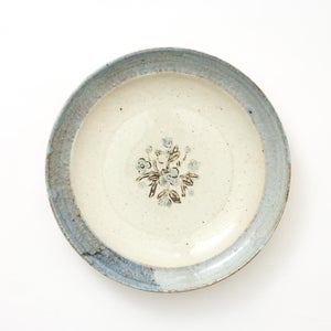 伊賀石本 花絵皿 七寸半 菜の束 0452