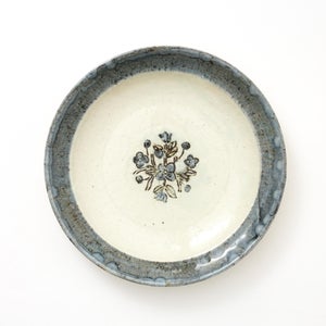 伊賀石本 花絵皿 七寸半 菜の束 0453