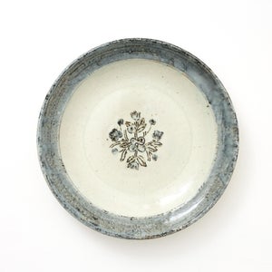 伊賀石本 花絵皿 七寸半 菜の束 0456