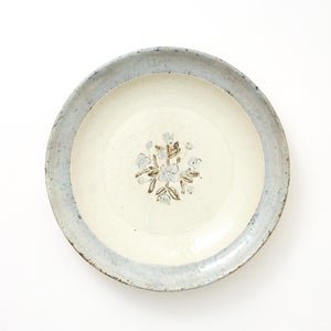 伊賀石本 花絵皿 七寸半 菜の束 0457