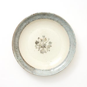 伊賀石本 花絵皿 七寸半 菜の束 0458