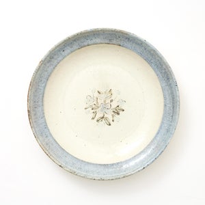 伊賀石本 花絵皿 七寸半 菜の束 0459