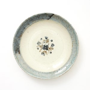 伊賀石本 花絵皿 七寸半 菜の束 0464