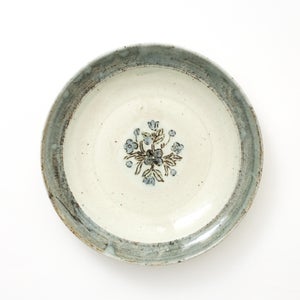 伊賀石本 花絵皿 七寸半 菜の束 0467