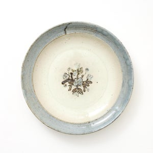 伊賀石本 花絵皿 七寸半 菜の束 0468