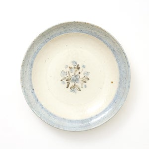 伊賀石本 花絵皿 七寸半 菜の束 0472