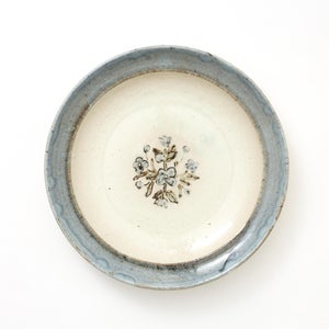 伊賀石本 花絵皿 七寸半 菜の束 0475