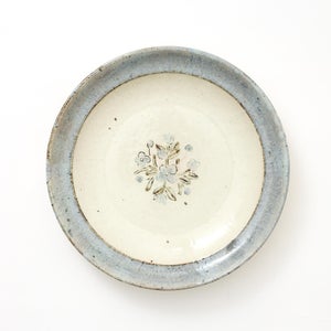 伊賀石本 花絵皿 七寸半 菜の束 0477