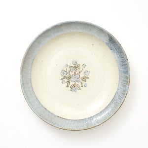 伊賀石本 花絵皿 七寸半 菜の束 0479