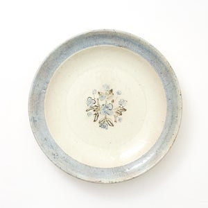 伊賀石本 花絵皿 七寸半 菜の束 0481