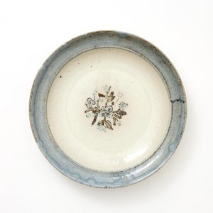 伊賀石本 花絵皿 七寸半 菜の束 0482