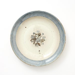 伊賀石本 花絵皿 七寸半 菜の束 0483