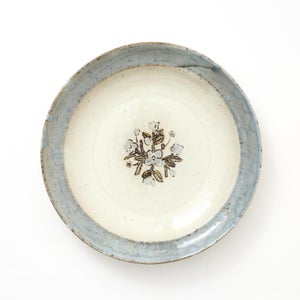 伊賀石本 花絵皿 七寸半 菜の束 0484