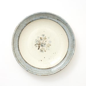 伊賀石本 花絵皿 七寸半 菜の束 0486