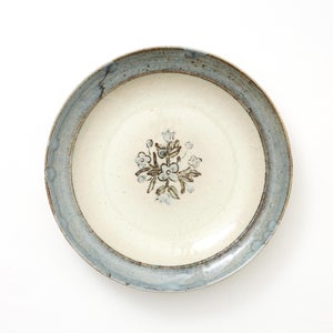 伊賀石本 花絵皿 七寸半 菜の束 0487