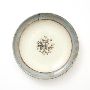 伊賀石本 花絵皿 七寸半 菜の束 0488