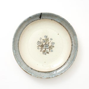 伊賀石本 花絵皿 七寸半 菜の束 0489