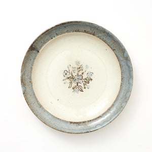 伊賀石本 花絵皿 七寸半 菜の束 0490