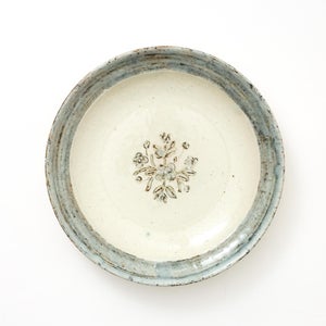 伊賀石本 花絵皿 七寸半 菜の束 0491