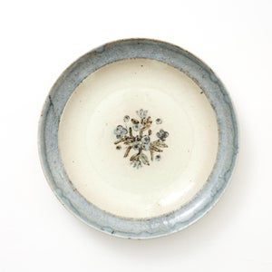 伊賀石本 花絵皿 七寸半 菜の束 0492