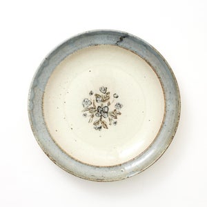 伊賀石本 花絵皿 七寸半 菜の束 0495