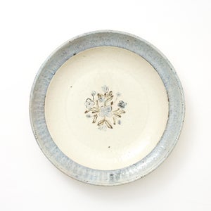 伊賀石本 花絵皿 七寸半 菜の束 0497