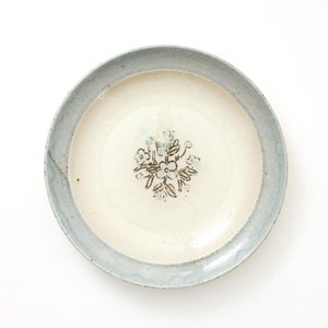 伊賀石本 花絵皿 七寸半 菜の束 0498