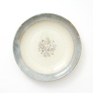 伊賀石本 花絵皿 七寸半 菜の束 0501