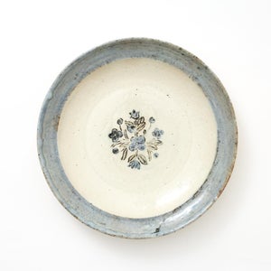 伊賀石本 花絵皿 七寸半 菜の束 0503