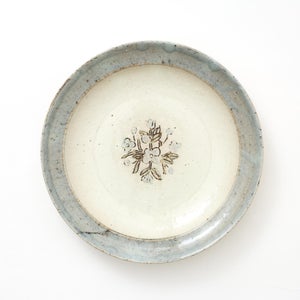 伊賀石本 花絵皿 七寸半 菜の束 0504