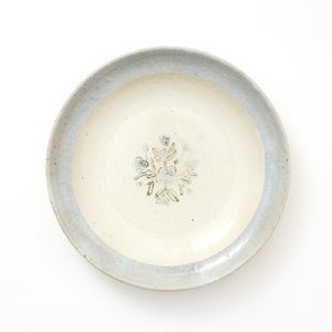 伊賀石本 花絵皿 七寸半 菜の束 0505