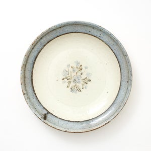 伊賀石本 花絵皿 七寸半 菜の束 0507