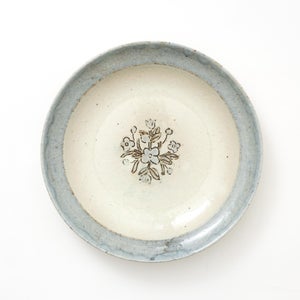 伊賀石本 花絵皿 七寸半 菜の束 0510