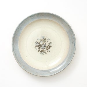 伊賀石本 花絵皿 七寸半 菜の束 0511